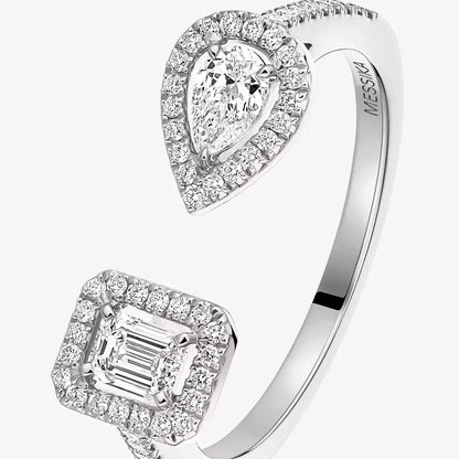[Riva Jewelry]オープンシュガーキューブ＆ティアドロップパヴェダイヤモンドリング