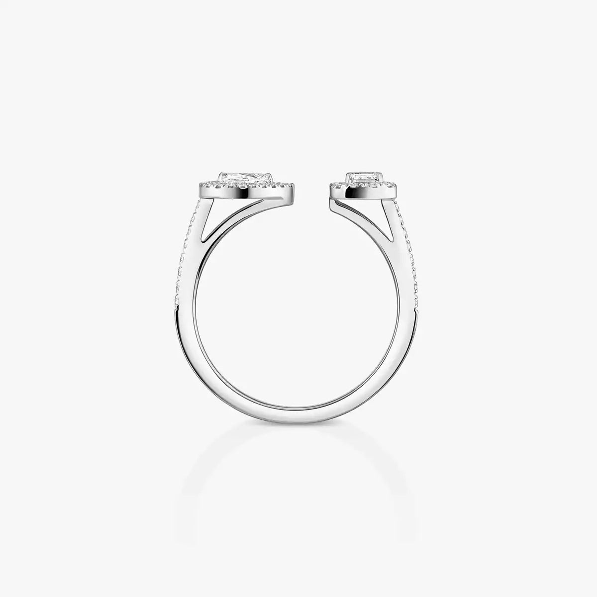 [Riva Jewelry]オープンシュガーキューブ＆ティアドロップパヴェダイヤモンドリング