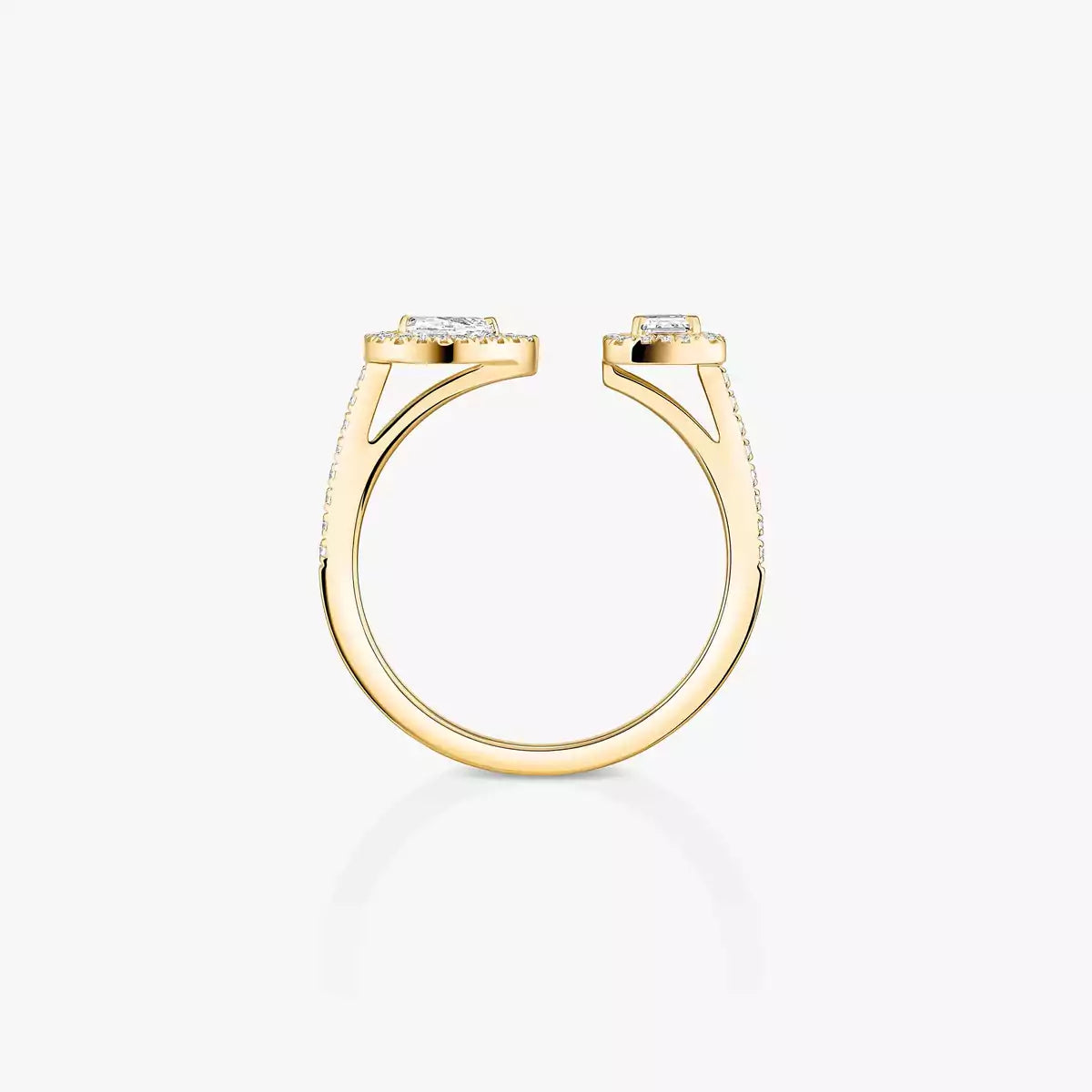 [Riva Jewelry]オープンシュガーキューブ＆ティアドロップパヴェダイヤモンドリング