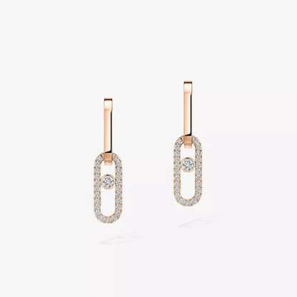 [Riva Jewelry]Move Link Diamond Earrings