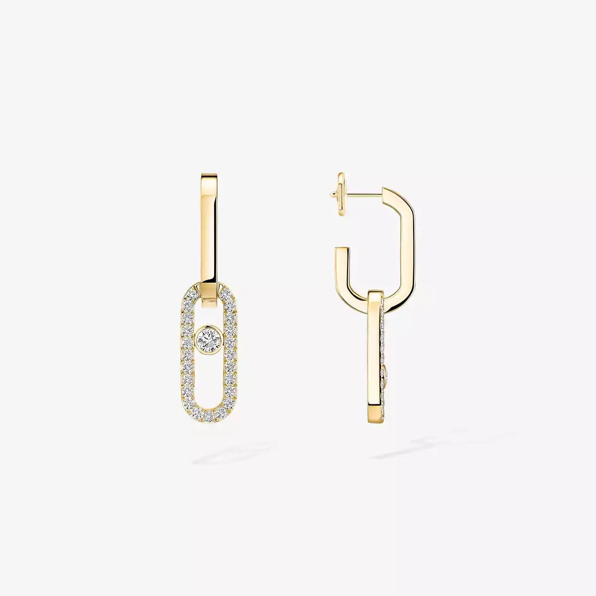 [Riva Jewelry]Move Link Diamond Earrings