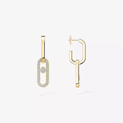 [Riva Jewelry]Move Link Diamond Earrings