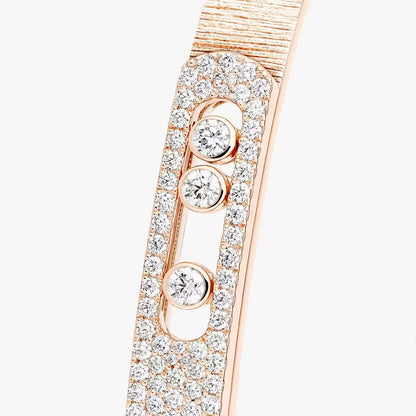 [Riva Jewelry]ムーブ ノア シズレ ハーフパヴェ ダイヤモンド バングル ブレスレット
