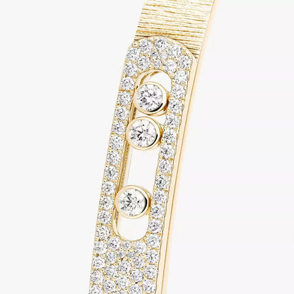 [Riva Jewelry]ムーブ ノア シズレ ハーフパヴェ ダイヤモンド バングル ブレスレット