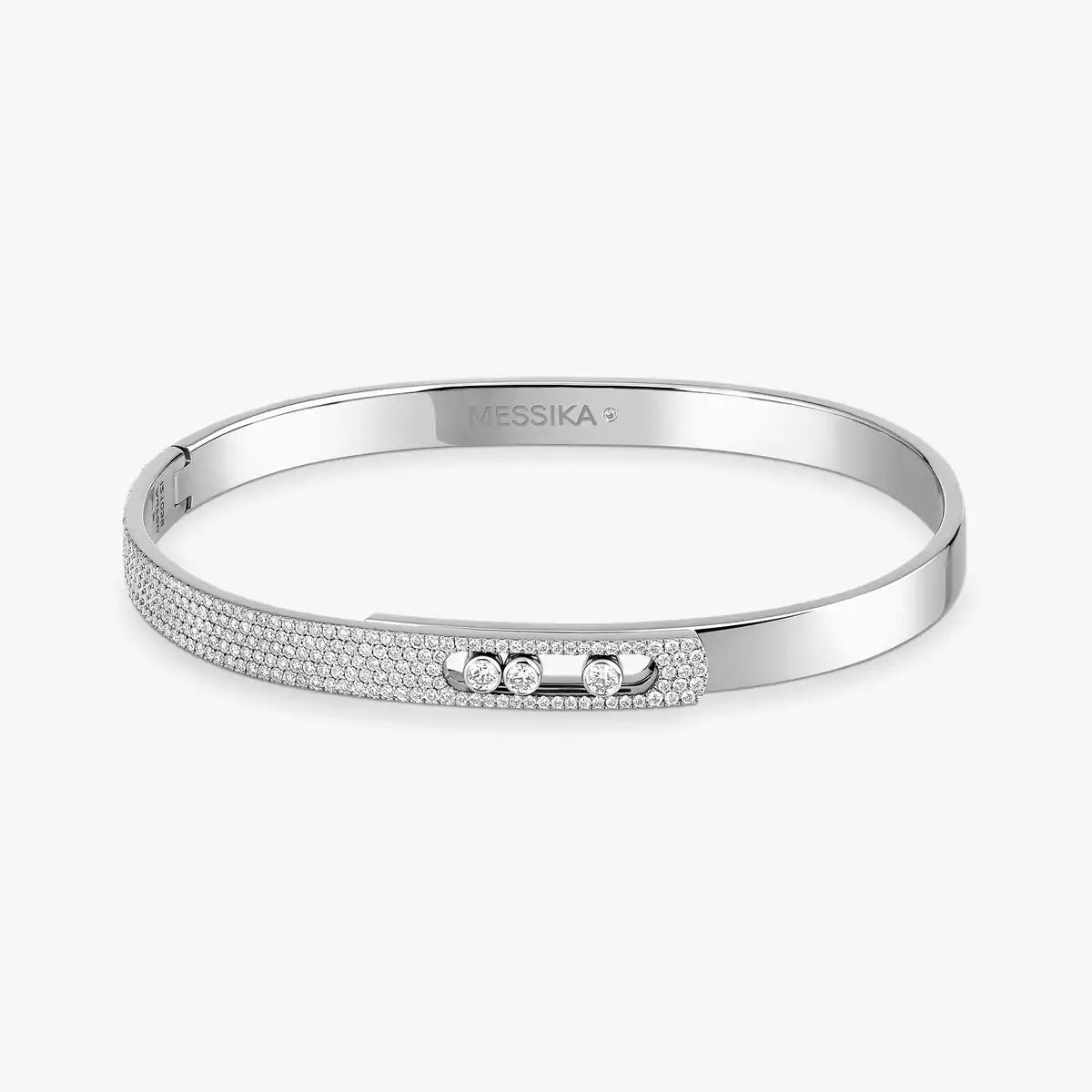 [Riva Jewelry]Move Noa Rose Gold Pavé Diamond Bangle Bracelet