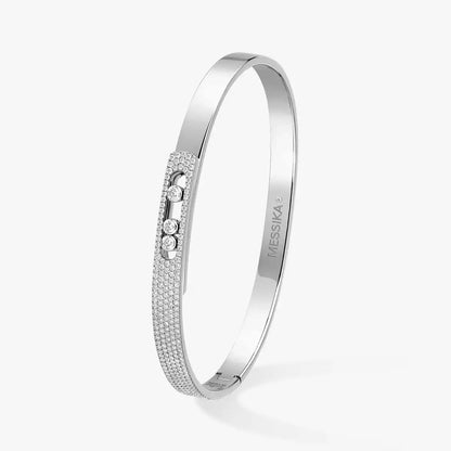 [Riva Jewelry]Move Noa Rose Gold Pavé Diamond Bangle Bracelet