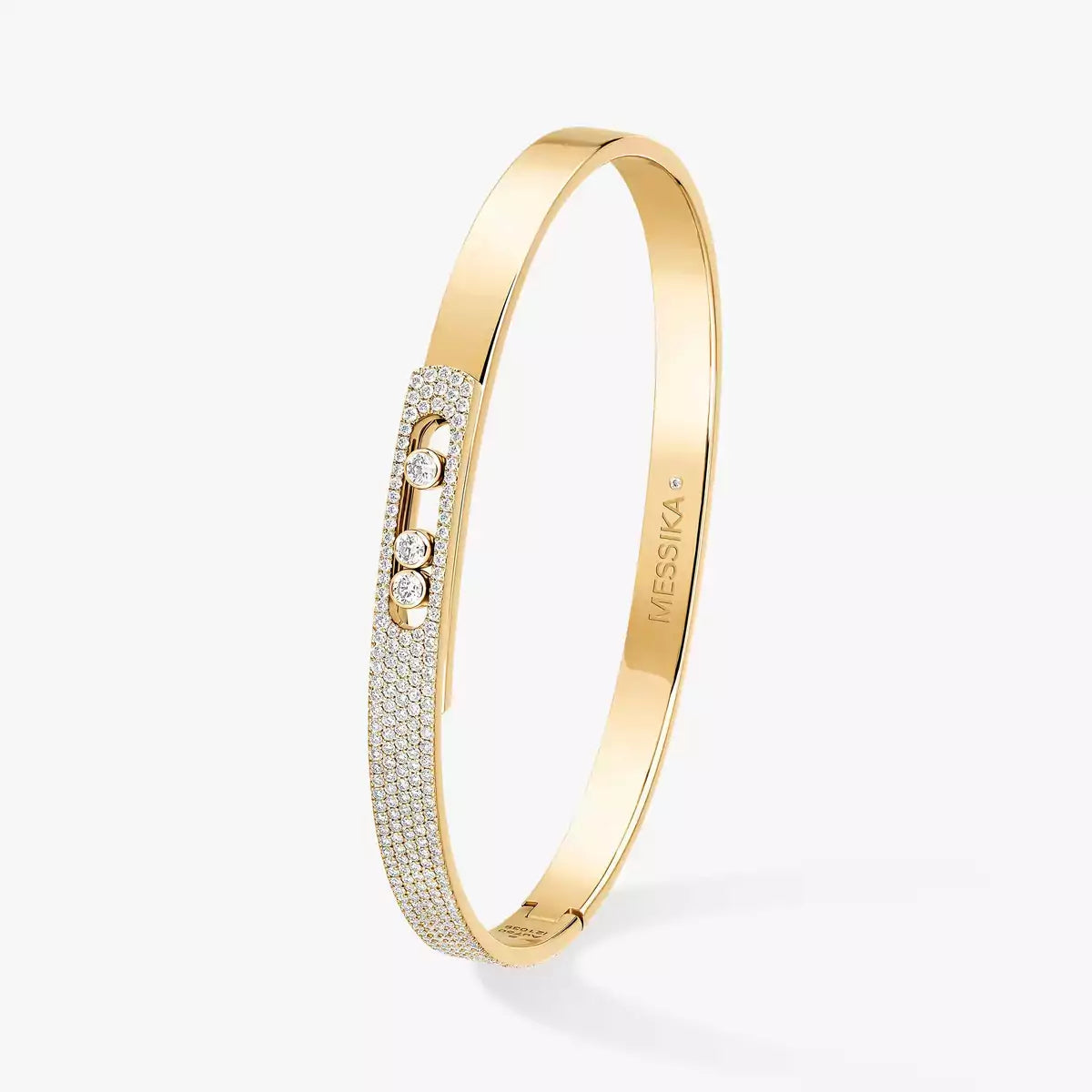 [Riva Jewelry]Move Noa Rose Gold Pavé Diamond Bangle Bracelet