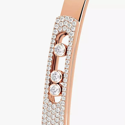 [Riva Jewelry]Move Noa Rose Gold Pavé Diamond Bangle Bracelet