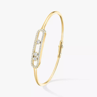 [Riva Jewelry]ムーブ パヴェ ダイヤモンド バングル ブレスレット M