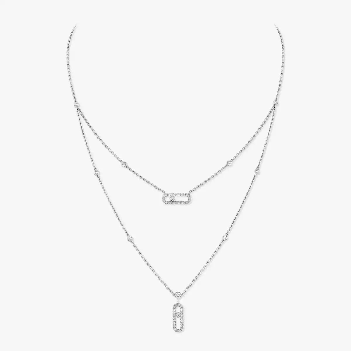 [Riva Jewelry]ムーブウノ 2ロウ パヴェネックレス