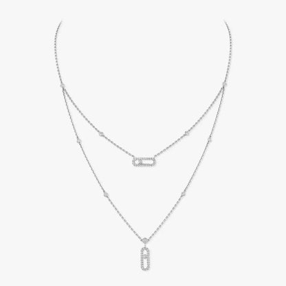 [Riva Jewelry]ムーブウノ 2ロウ パヴェネックレス