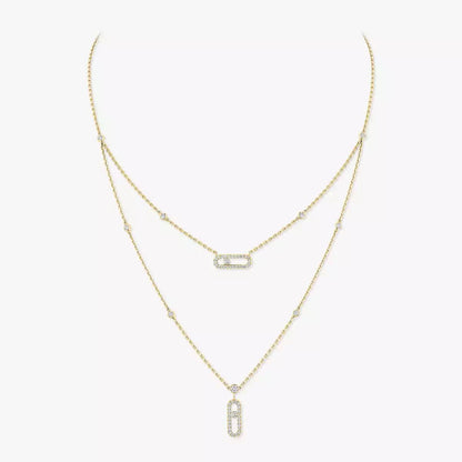 [Riva Jewelry]ムーブウノ 2ロウ パヴェネックレス