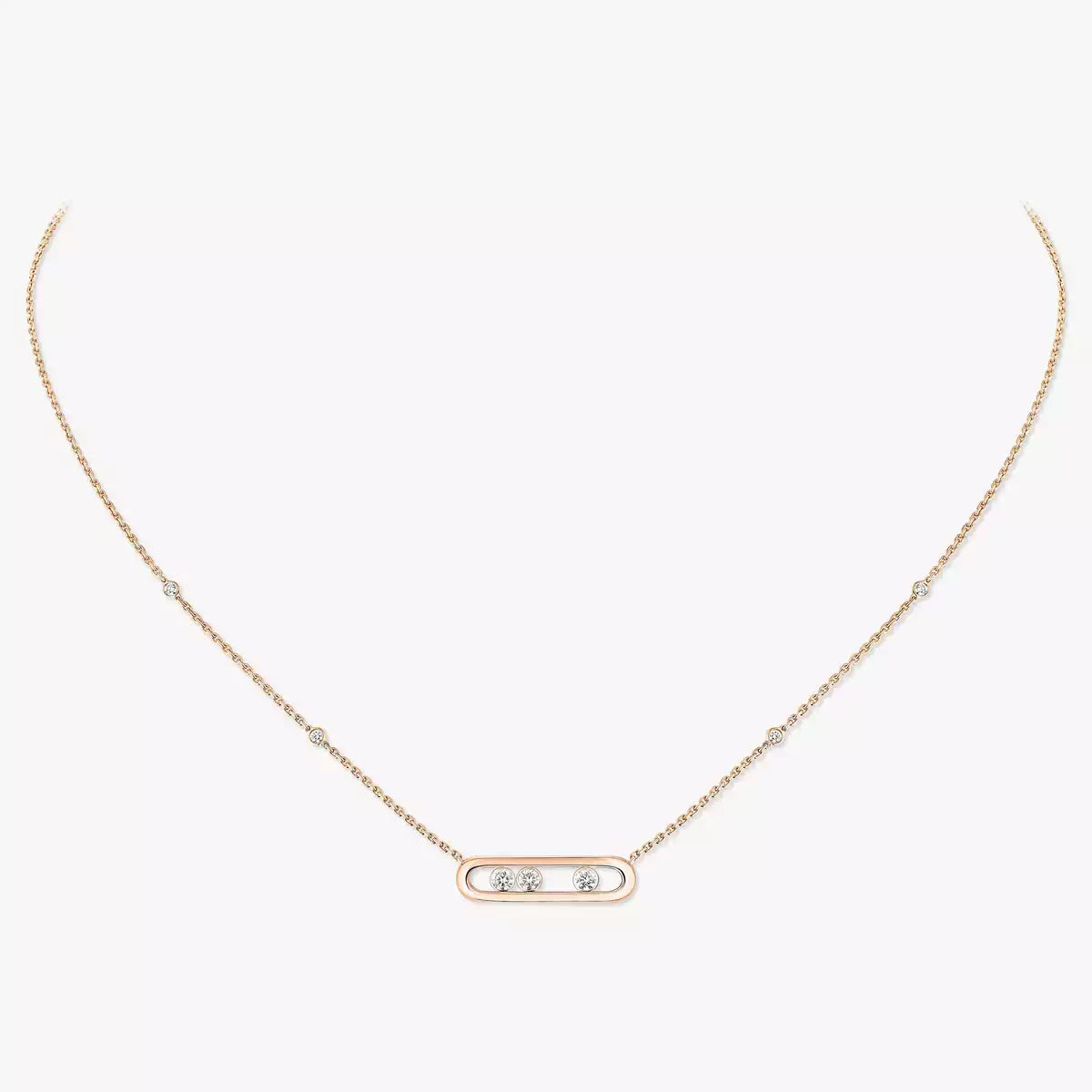 [Riva Jewelry]MOVE PAVÉ ANHÄNGER KETTE MIT 4 BEWEGLICHEN DIAMANTEN
