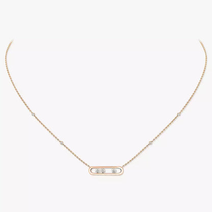 [Riva Jewelry]MOVE PAVÉ ANHÄNGER KETTE MIT 4 BEWEGLICHEN DIAMANTEN