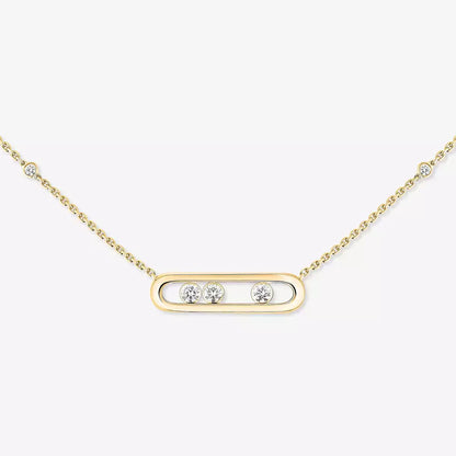 [Riva Jewelry]MOVE PAVÉ ANHÄNGER KETTE MIT 4 BEWEGLICHEN DIAMANTEN