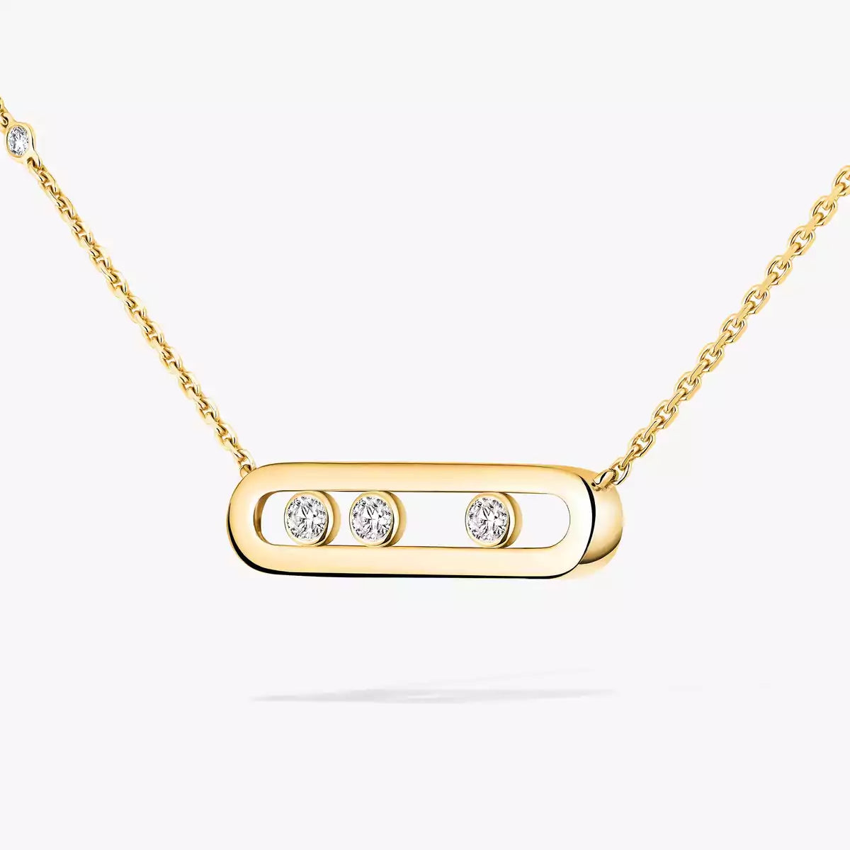 [Riva Jewelry]MOVE PAVÉ ANHÄNGER KETTE MIT 4 BEWEGLICHEN DIAMANTEN