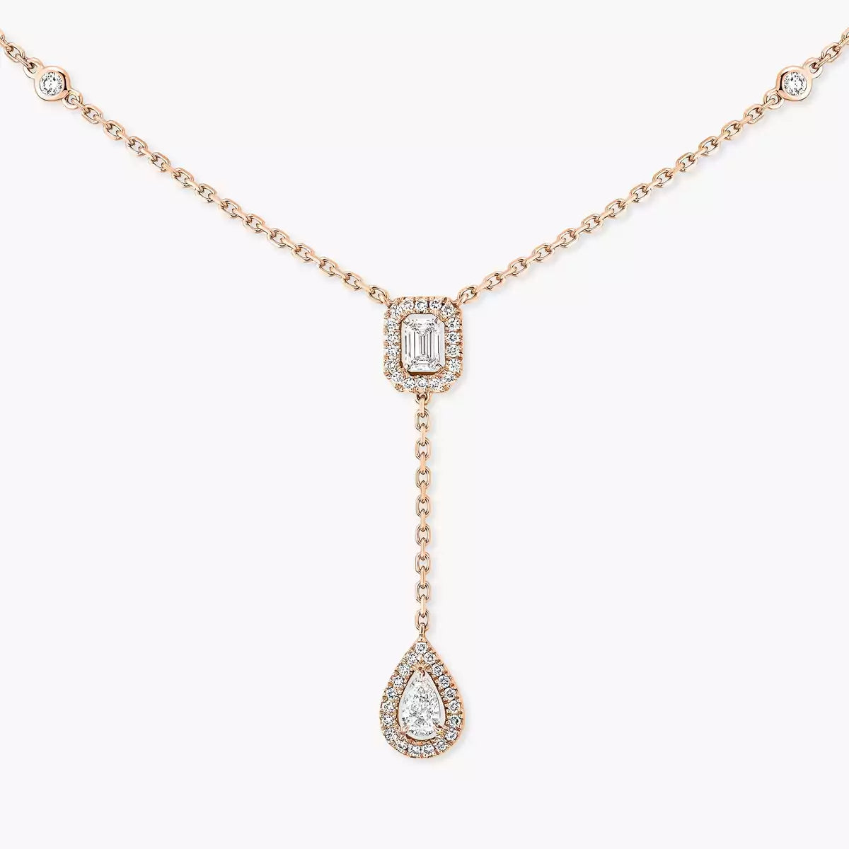 [Riva Jewelry]Gold Diamond Tie Necklace