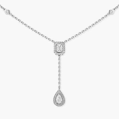 [Riva Jewelry]SUGAR CUBE & TEARDROP FULL PAVÉ NECKLACE