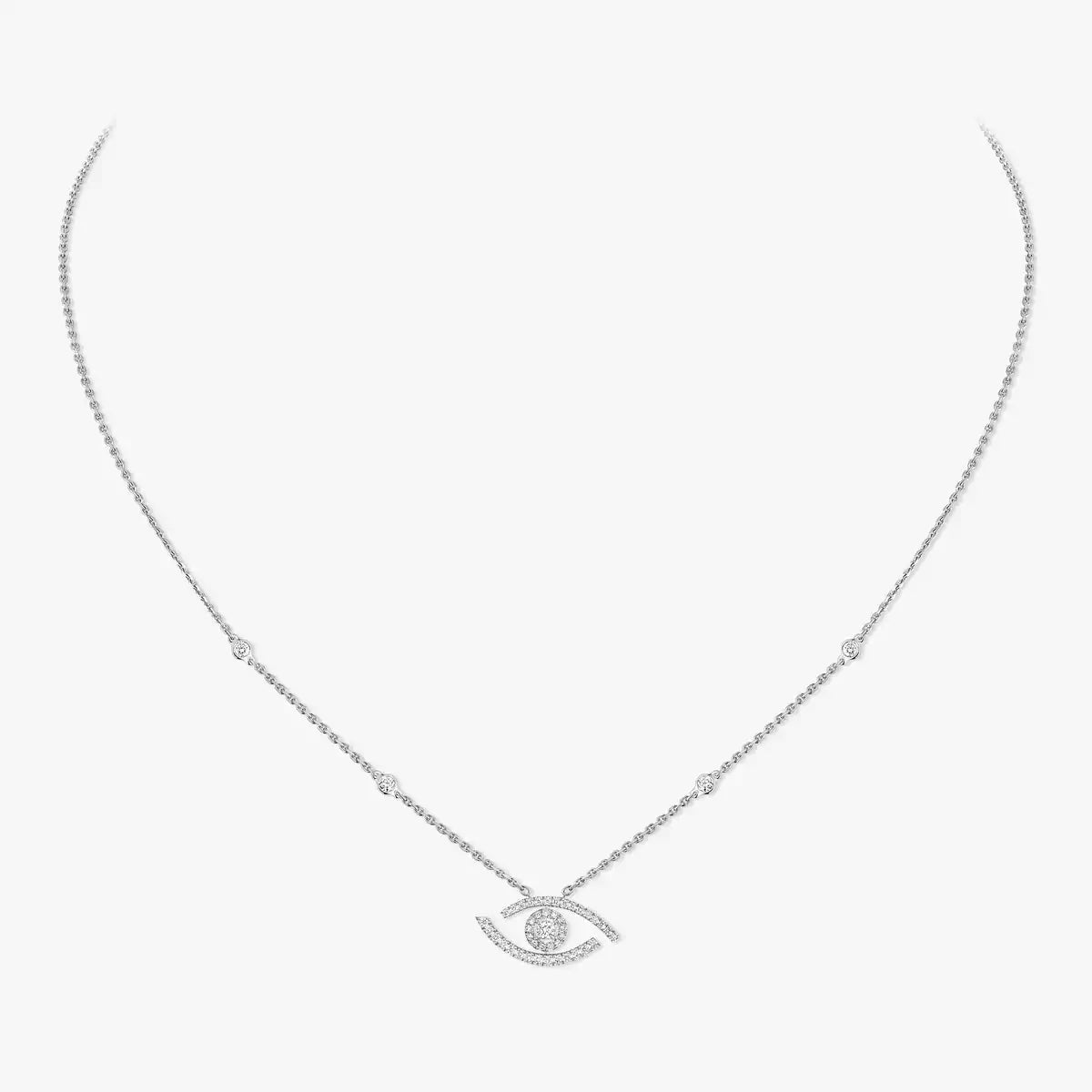 [Riva Jewelry]Pave_ Diamond Necklace Lucky Eye