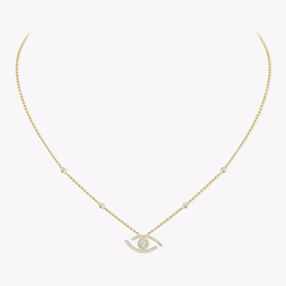 [Riva Jewelry]Pave_ Diamond Necklace Lucky Eye