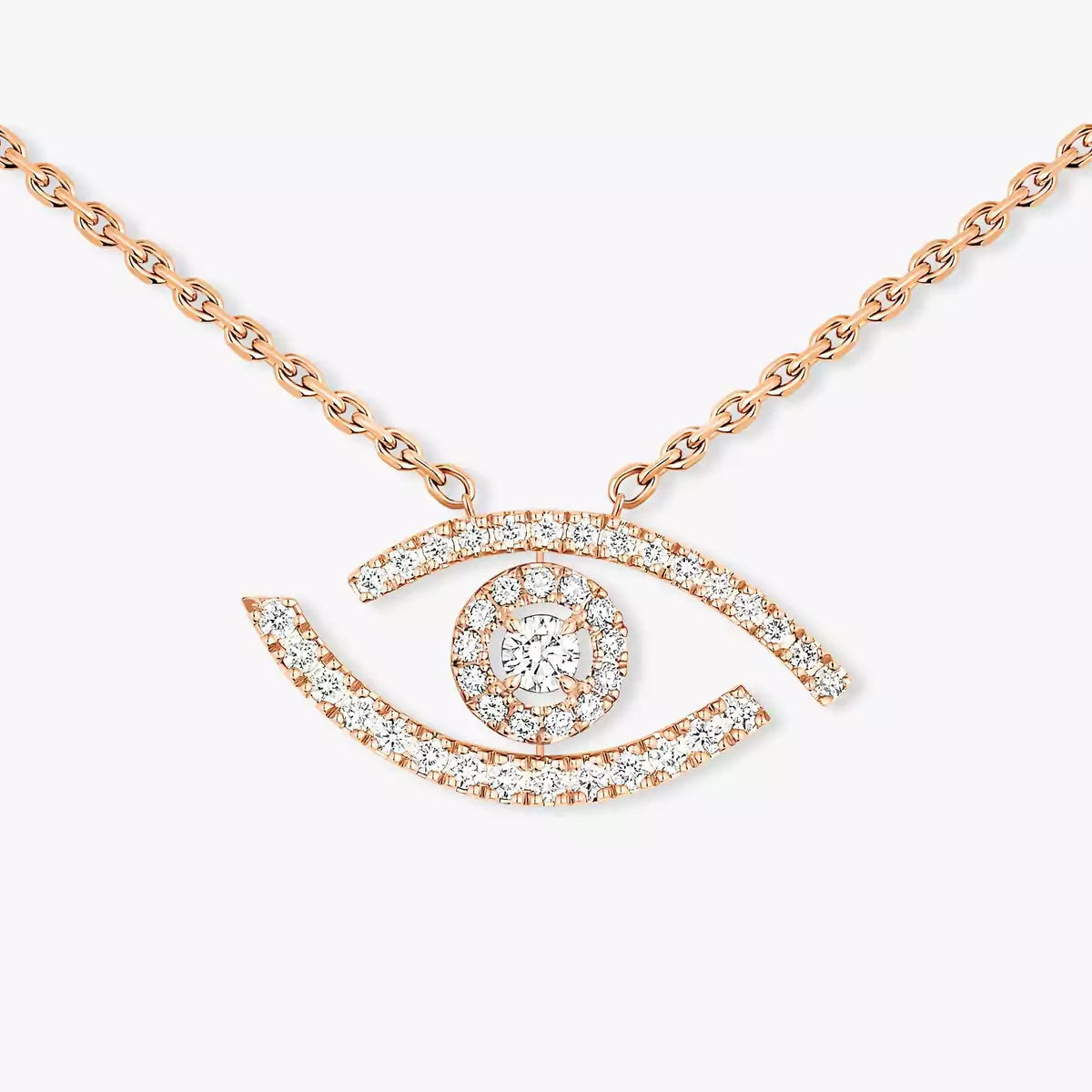 [Riva Jewelry]Pave_ Diamond Necklace Lucky Eye