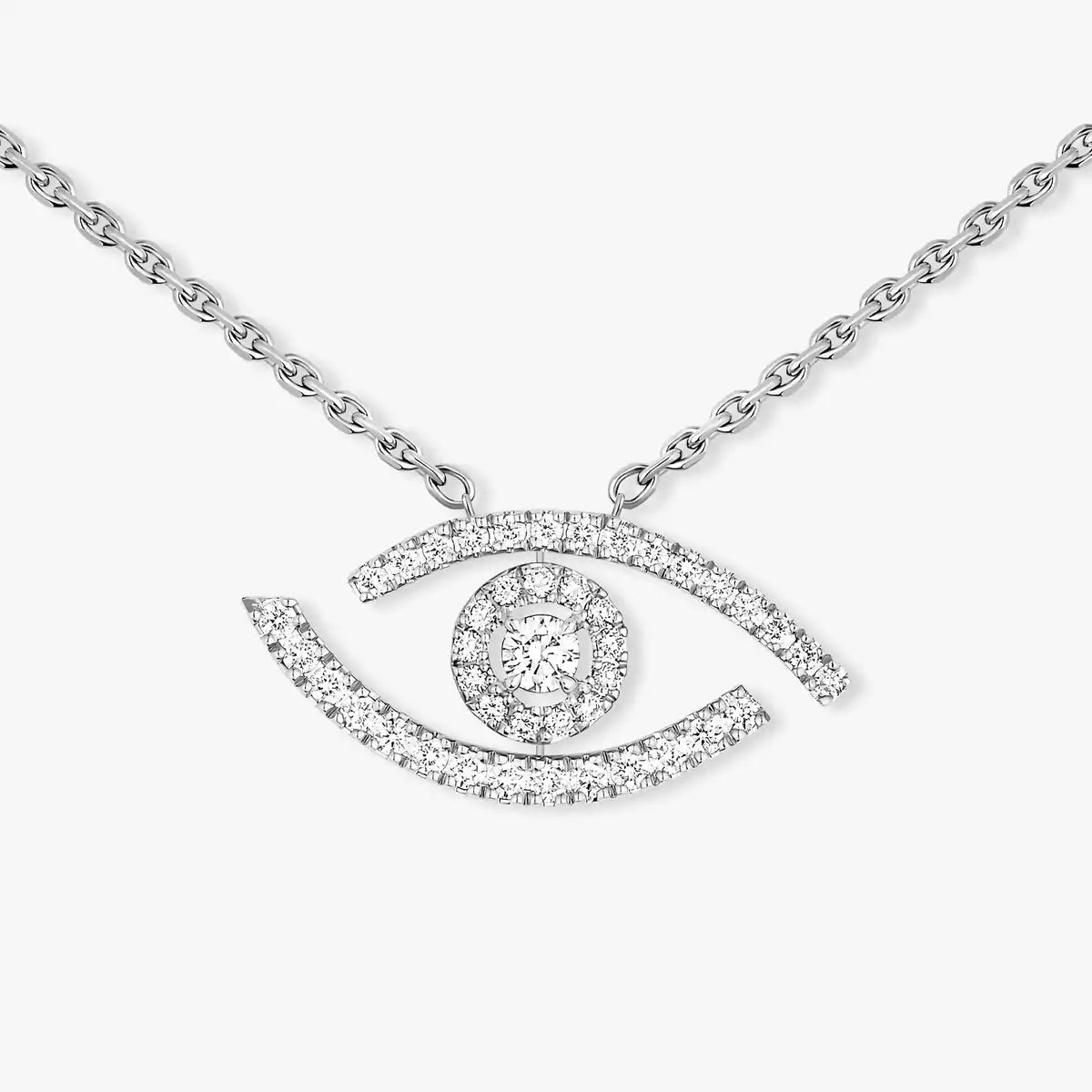 [Riva Jewelry]Pave_ Diamond Necklace Lucky Eye