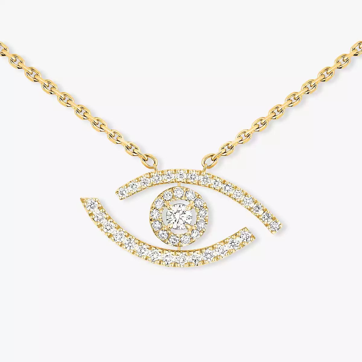 [Riva Jewelry]Pave_ Diamond Necklace Lucky Eye