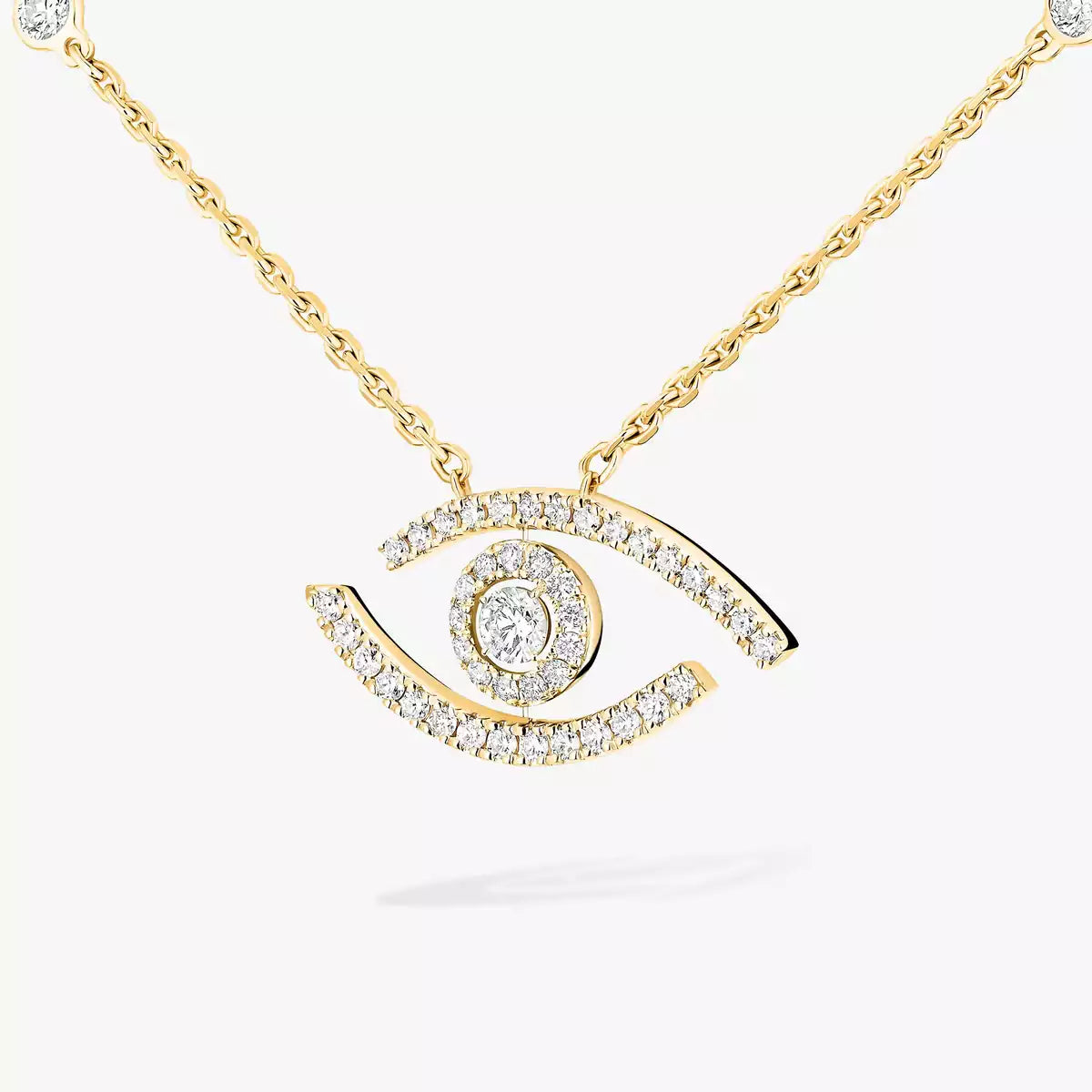 [Riva Jewelry]Pave_ Diamond Necklace Lucky Eye