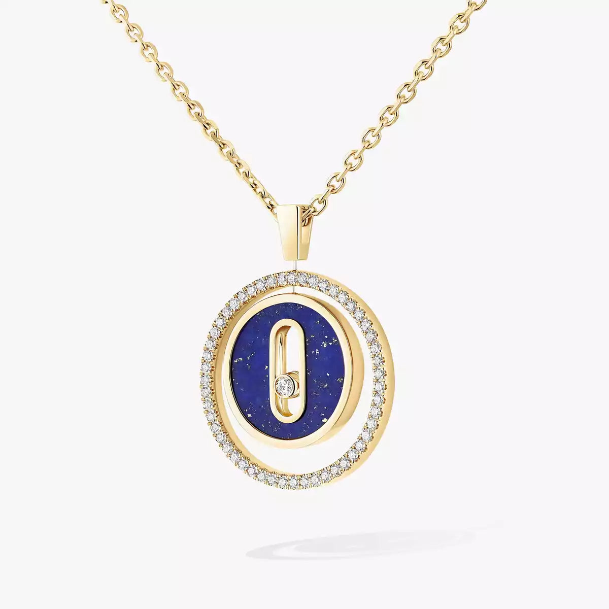 [Riva Jewelry]Lucky Move Diamond Necklace in Rose Gold and White Mother-of-Pearl