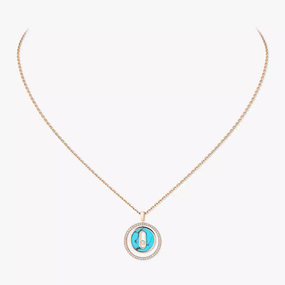 [Riva Jewelry]Lucky Move Diamond Necklace in Rose Gold and White Mother-of-Pearl