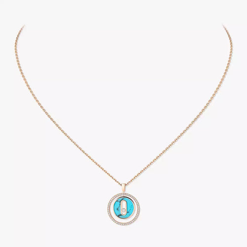 [Riva Jewelry]Lucky Move Diamond Necklace in Rose Gold and White Mother-of-Pearl