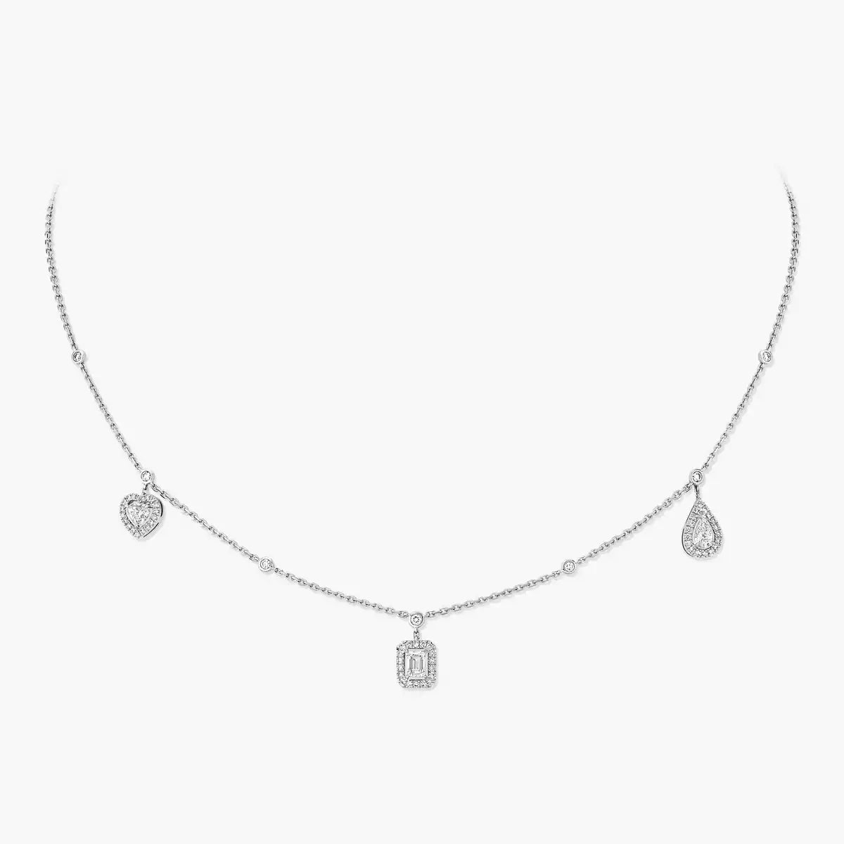 [Riva Jewelry]My Twin Diamond Necklace in Silver