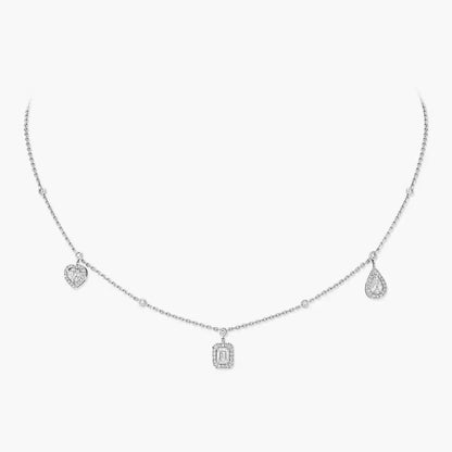 [Riva Jewelry]My Twin Diamond Necklace in Silver
