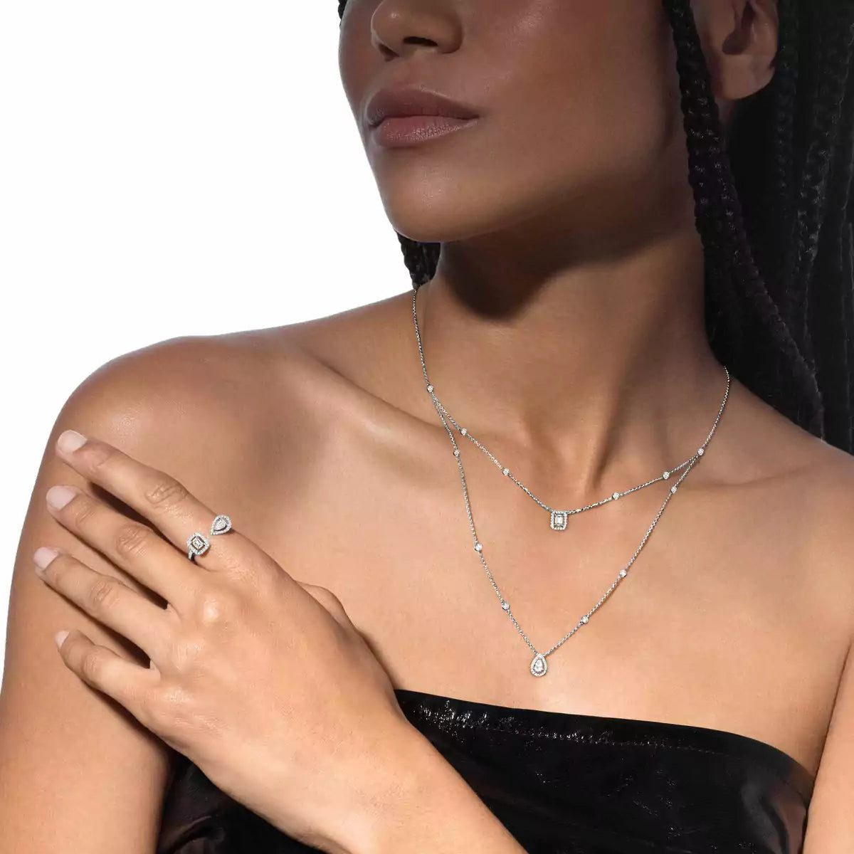 [Riva Jewelry]MY TWIN 2-ROW DIAMOND NECKLACE