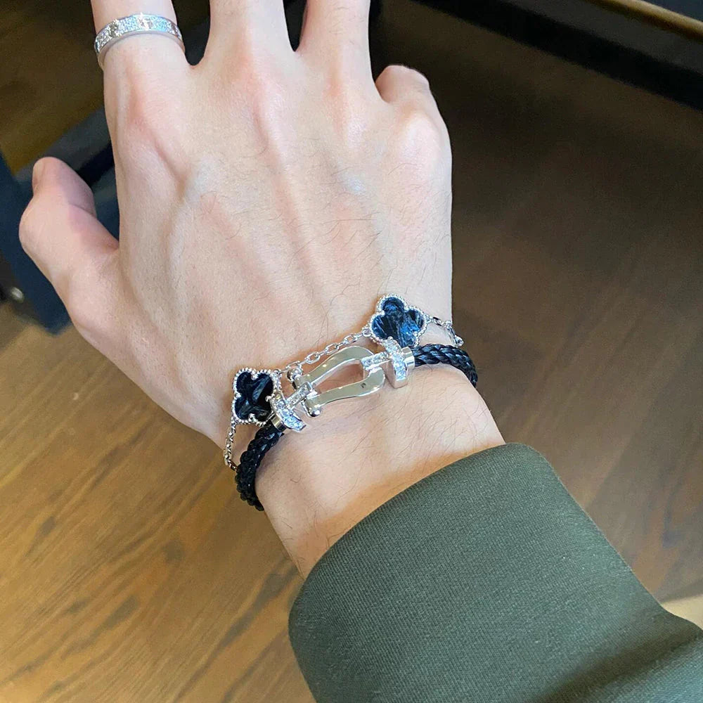 [Riva Jewelry]LUCKY CLOVER 5-MOTIF BRACELET - PIETERSITE-KOLLEKTION