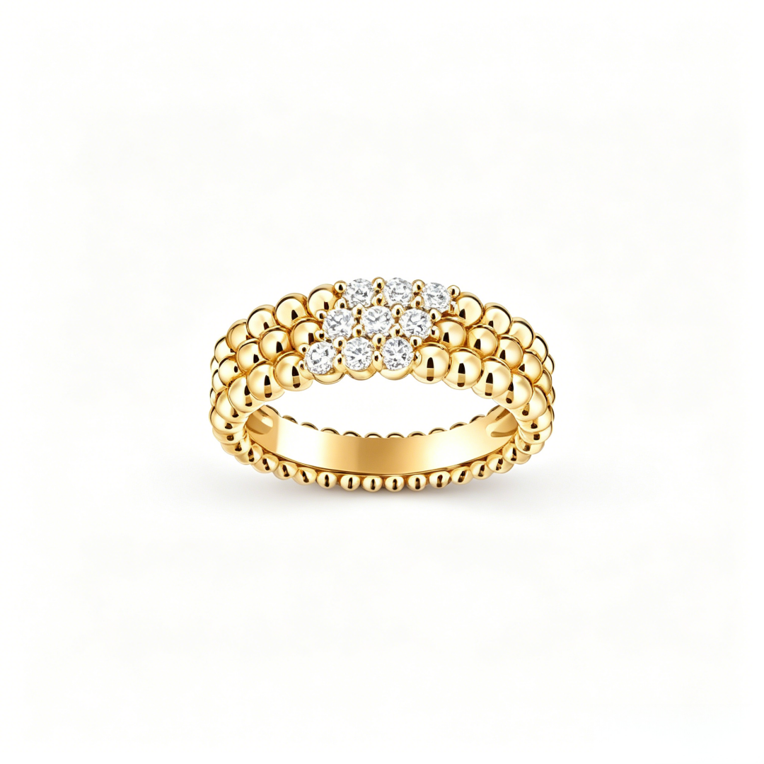 [Riva Jewelry] THREE-ROW DIAMOND RING