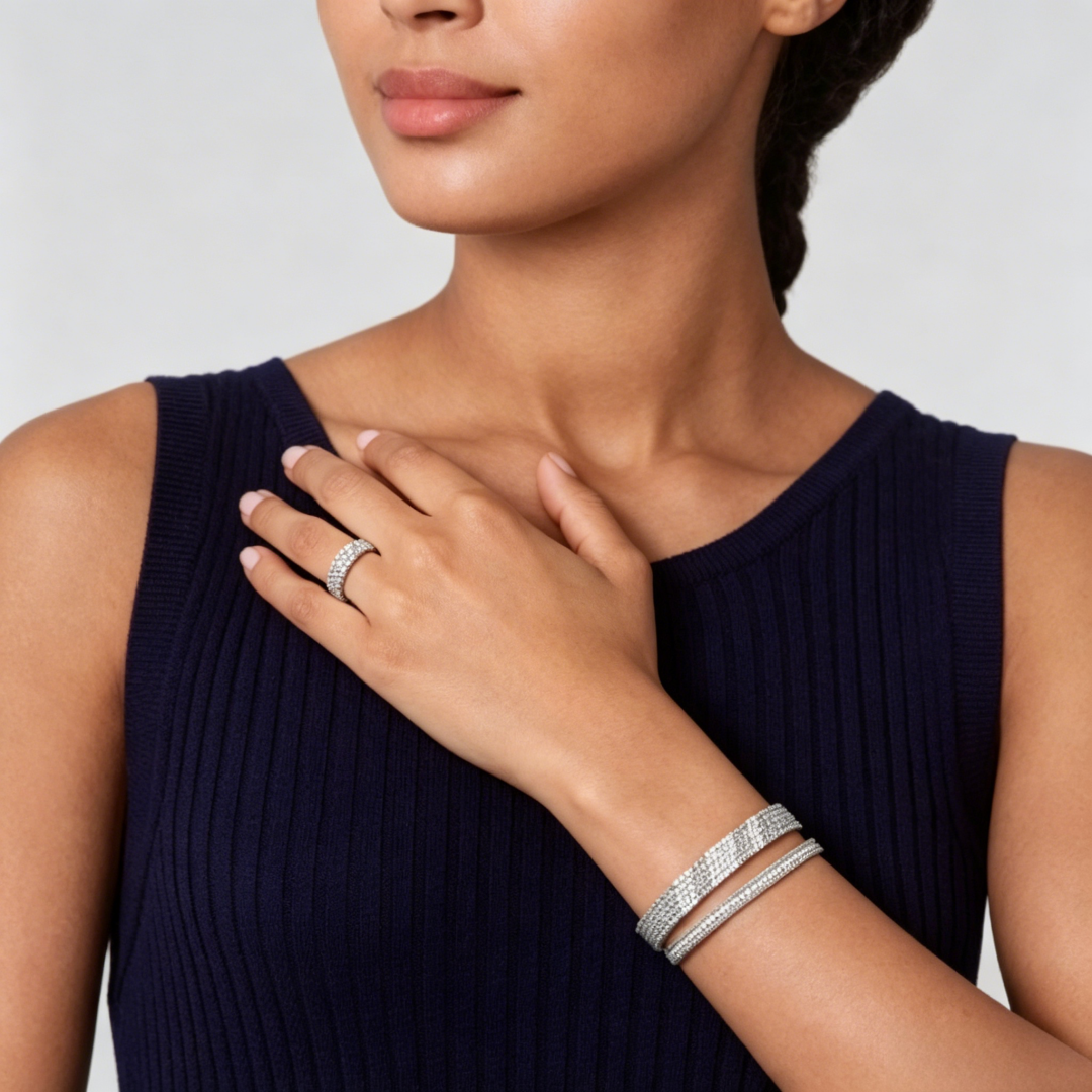 [Riva Jewelry] THREE-ROW DIAMOND RING