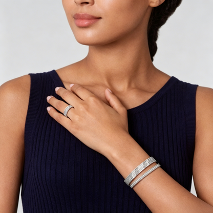 [Riva Jewelry] THREE-ROW DIAMOND RING