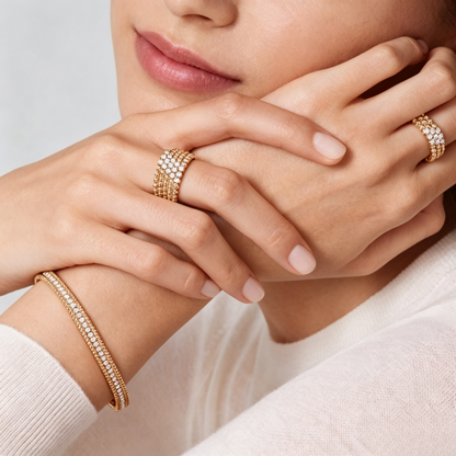 [Riva Jewelry] THREE-ROW DIAMOND RING