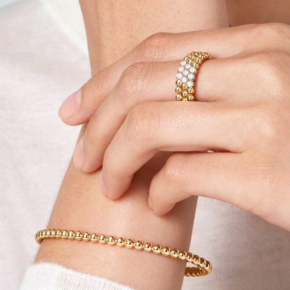 [Riva Jewelry] THREE-ROW DIAMOND RING