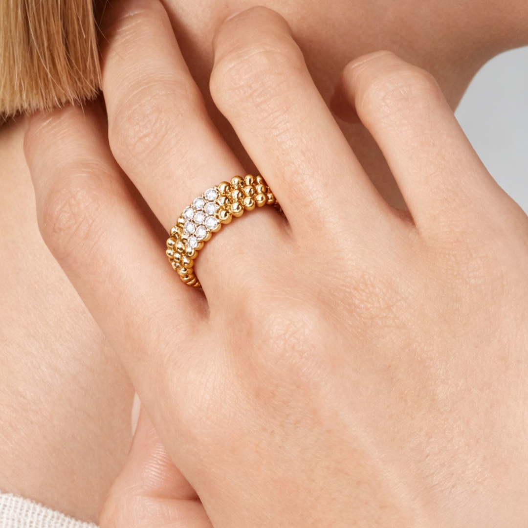 [Riva Jewelry] THREE-ROW DIAMOND RING