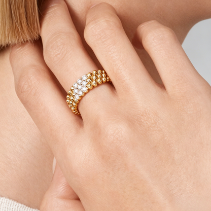 [Riva Jewelry] THREE-ROW DIAMOND RING