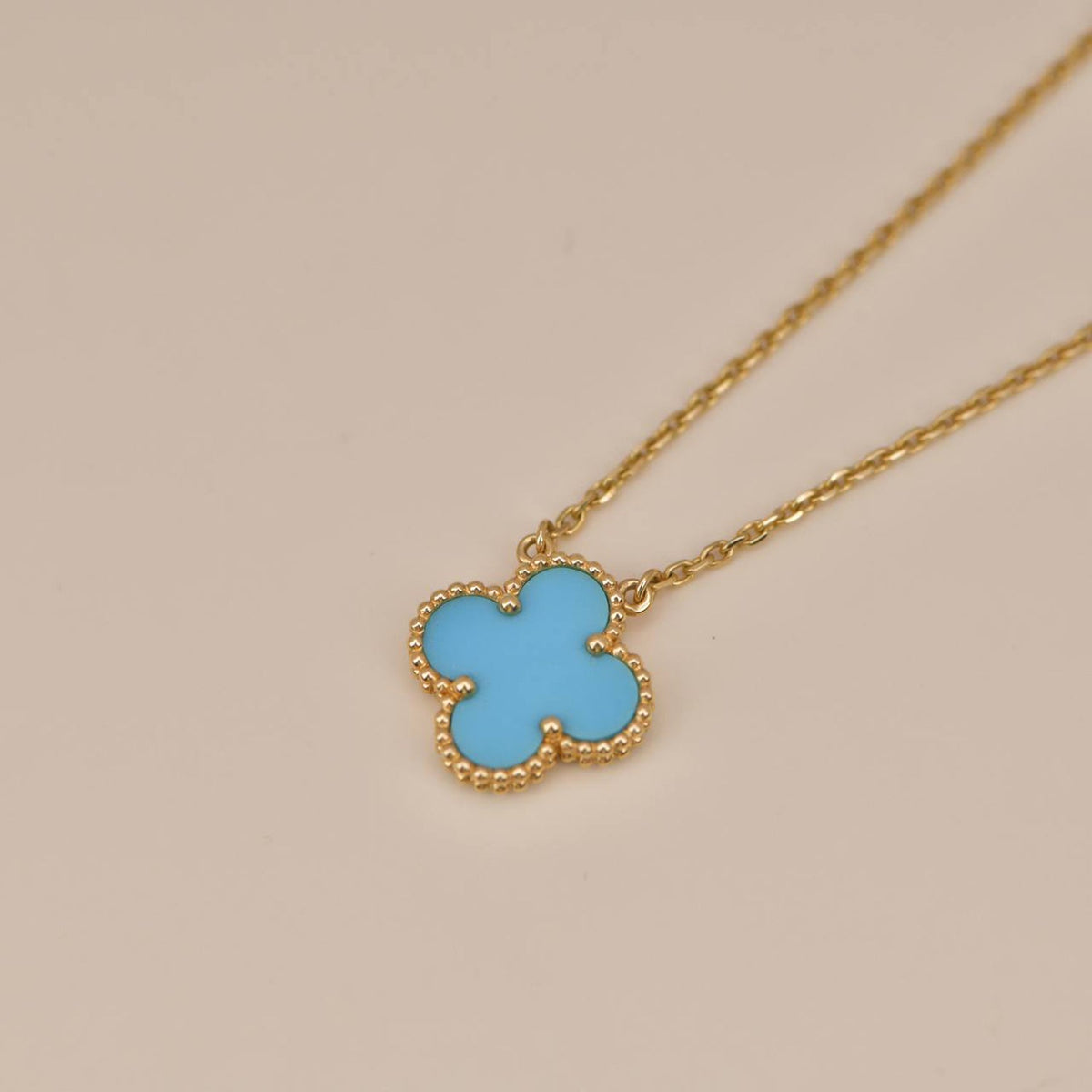 [Riva Jewelry ]CLOVER 15MM VINTAGE TURQUOISE NECKLACE