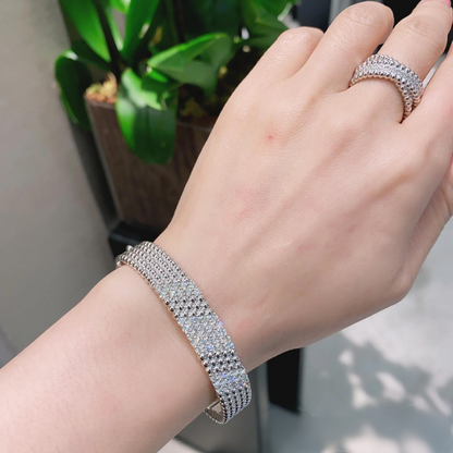 [Riva Jewelry]  FIVE-ROW DIAMOND BRACELET
