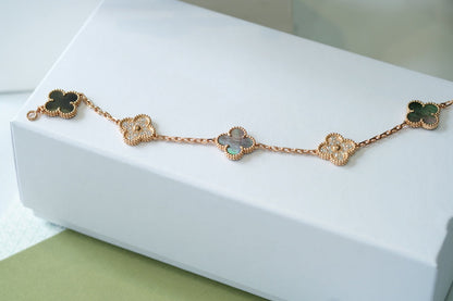 [Riva Jewelry ] CLOVER 5 MOTIF GRAY MOP BRACELET COLLECTION