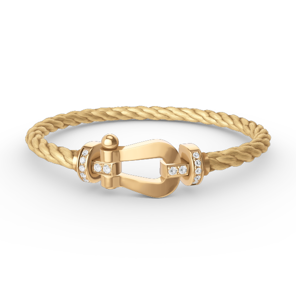[Riva Jewelry]FORCE LARGE HORSESHOE HALF DIAMOND BRACELET - GOLD