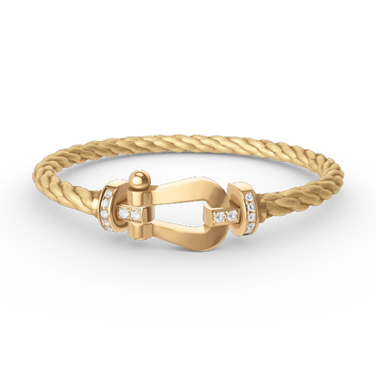 [Riva Jewelry ]FORCE LARGE HORSESHOE HALF DIAMOND BRACELET GOLD