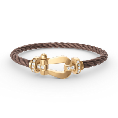 [Riva Jewelry ]FORCE LARGE HORSESHOE HALF DIAMOND BRACELET GOLD