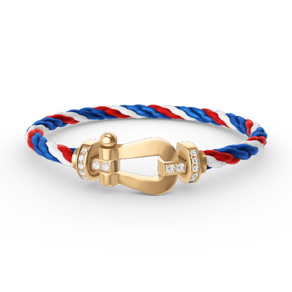 [Riva Jewelry ]FORCE LARGE HORSESHOE HALF DIAMOND BRACELET GOLD