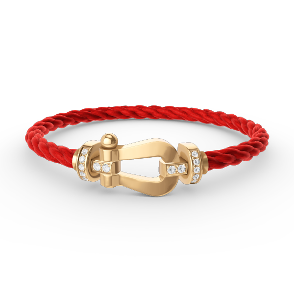 [Riva Jewelry ]FORCE LARGE HORSESHOE HALF DIAMOND BRACELET GOLD